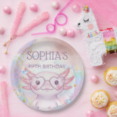 Whimsical axolotl kids birthday ペーパープレート (パーティー)