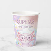 Whimsical axolotl kids birthday 紙コップ (裏面)