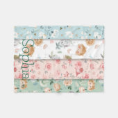 Whimsical baby blanket forest animals patterns フリースブランケット (正面(横))