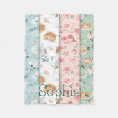 Whimsical baby blanket forest animals patterns フリースブランケット (正面)