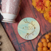 Whimsical Baby Blue Sing Morning Birds Coaster ラウンドペーパーコースター
