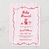 Whimsical Baby Brunch Baby Shower Girl 招待状 (正面/裏面)