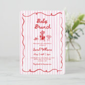 Whimsical Baby Brunch Baby Shower Girl 招待状 (スタンド正面)