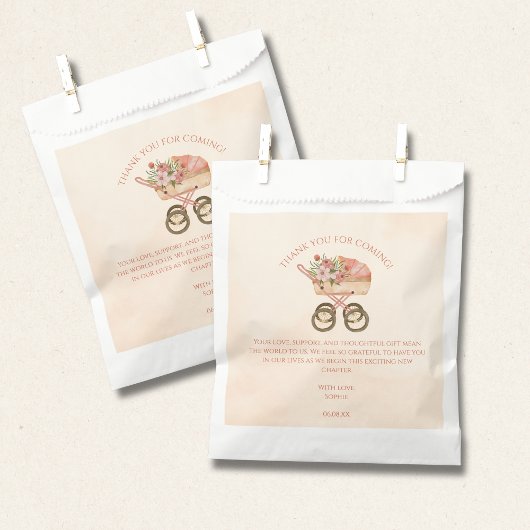 Whimsical Baby Carriage Thank you フェイバーバッグ