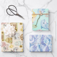 Whimsical Baby Wrapping Paper Set