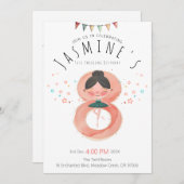 Whimsical Ballet 8th Birthday Girl 招待状 (正面/裏面)