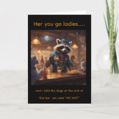 Whimsical bar birthday  card for regulars カード (正面)