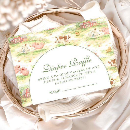 Whimsical Barnyard Garden Diapper Raffle エンクロージャーカード