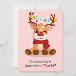 Whimsical Be a Rudolph Reindeer Quote Xmas Lights シーズンカード