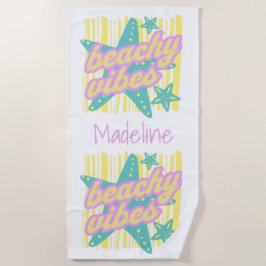 Whimsical Beach Seashells ビーチタオル