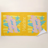 Whimsical Beach Seashells ビーチタオル (正面)