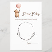 Whimsical Bear Baby Shower Guess the Baby Face  チラシ (正面)