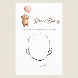 Whimsical Bear Baby Shower Guess the Baby Face  チラシ