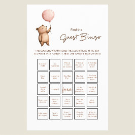 Whimsical Bear Baby Shower Guess the Baby Face  チラシ