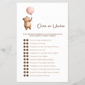 Whimsical Bear Baby Shower "Over or Under" Game チラシ (正面)