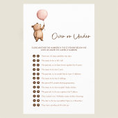 Whimsical Bear Baby Shower "Over or Under" Game チラシ