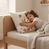 Whimsical Bear Mushroom Watercolor Childrens Room  クッション