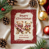 Whimsical Bear Themed Classroom Christmas シーズンカード