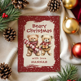 Whimsical Bear Themed Classroom Christmas シーズンカード