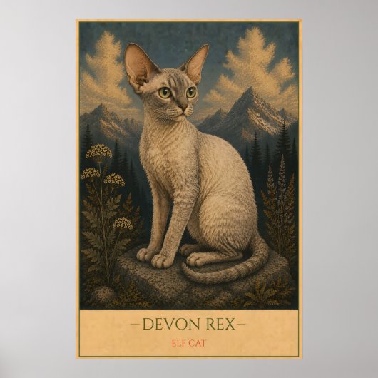 Whimsical Beauty: Devon Rex ポスター (正面)