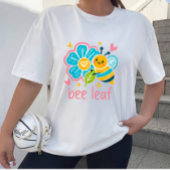 Whimsical Bee Leaf crayon Art Happy Eco-Conscious Tシャツ