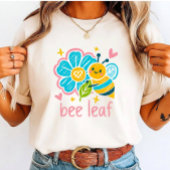 Whimsical Bee Leaf crayon Art  Happy Eco-Conscious Tシャツ