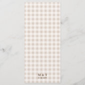 Whimsical Beige Woodland Hare Wedding Menu Card メニュー (裏面)