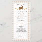 Whimsical Beige Woodland Hare Wedding Menu Card メニュー (正面)