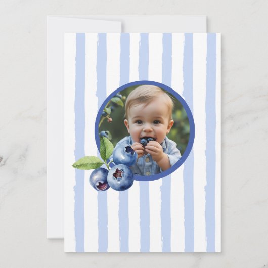 Whimsical Berry Sweet Blueberry Birthday 招待状 (裏面)