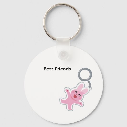 Whimsical Best Friends Bunny Keyring for Backpacks キーホルダー (正面)