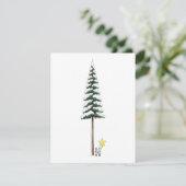 Whimsical Big Christmas Tree Snowy Holiday Card シーズンカード (スタンド正面)