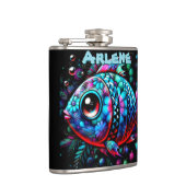 Whimsical Big-Eyed Fish Nautical Personalized フラスク (右)