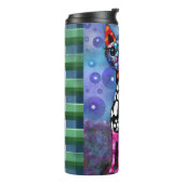 Whimsical Big-Eyed Funky Abstract Kitty Cat タンブラー (回転左)