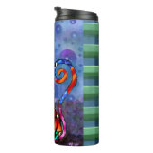 Whimsical Big-Eyed Funky Abstract Kitty Cat タンブラー (回転右)