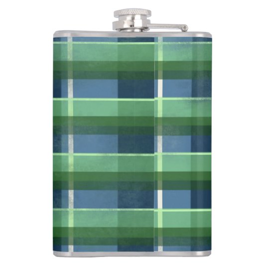 Whimsical Big-Eyed Funky Abstract Kitty Cat フラスク (裏面)