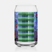 Whimsical Big-Eyed Funky Kitty Cat Abstract ガラス缶 (右)