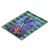Whimsical Big-Eyed Funky Kitty Cat Personalized ノートブック (左側)