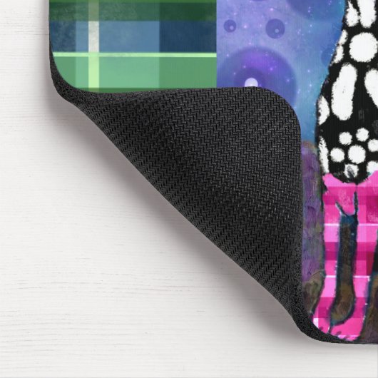 Whimsical Big-Eyed Funky Kitty Cat Personalized マウスパッド (コーナー)