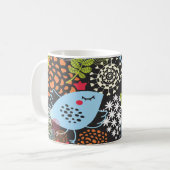 “Whimsical Bird in a Floral Wonderland コーヒーマグカップ (正面左)