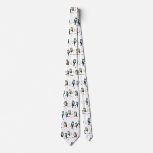 Whimsical Birds on Branches Timeless Elegance ネクタイ (正面)