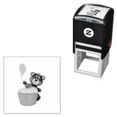 Whimsical Birthday Bear & Cherry Cupcake Party セルフインキングスタンプ (インサイチュ)