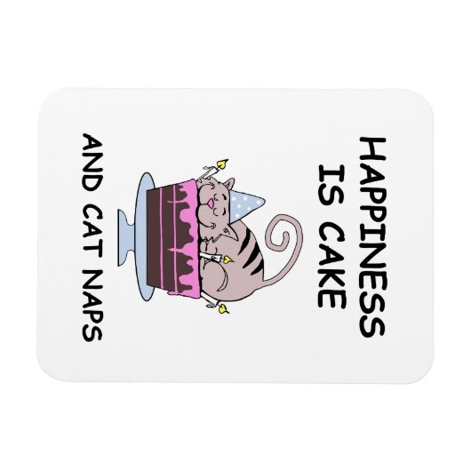 Whimsical Birthday Cat マグネット (横)