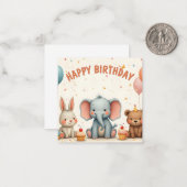 Whimsical Birthday Friends Gather Here ノートカード (正面/裏面インサイチュ)