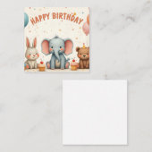 Whimsical Birthday Friends Gather Here ノートカード (正面/裏面)