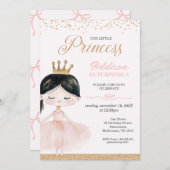  whimsical_black_ballerina_リトルプリンセス_バースデー 招待状 (正面/裏面)