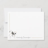 Whimsical Black Bow Full Name or Couple's Names ノートカード (正面)