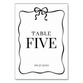 Whimsical Black Bow Tie Monogram Wedding テーブルナンバー (正面)