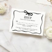 Whimsical Black Bow Tie Wedding Menu Choice Rsvp