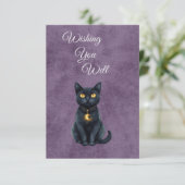 Whimsical Black Cat Gothic Wedding Enclosure Card エンクロージャーカード (スタンド正面)