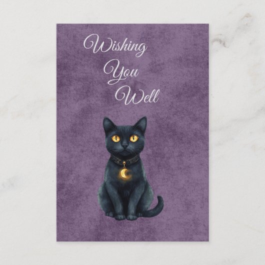 Whimsical Black Cat Gothic Wedding Enclosure Card エンクロージャーカード (正面)